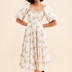 Selkie x Nuuly Floral Day Puff Sleeve Dress